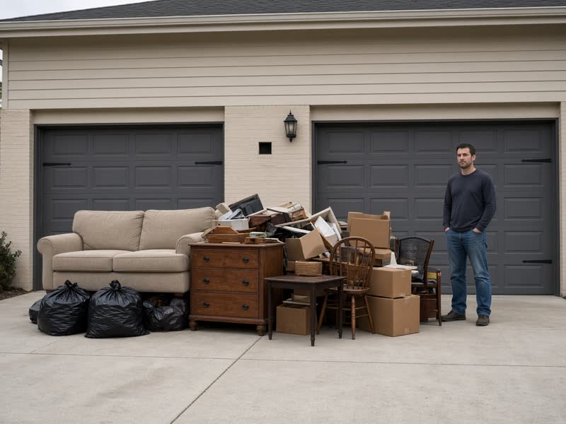 Medium load of household junk about 7 feet by 6 feet by 4 feet